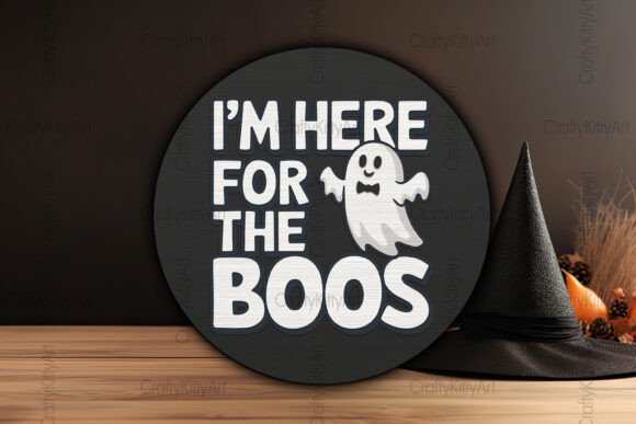 Download Boo Cute Ghost Halloween Door Sign SVG - Premium Bundle