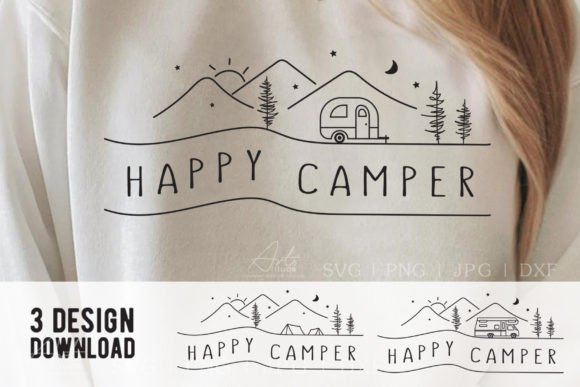 Download Happy Camper SVG, Camping T Shirt Design - Camper Collection