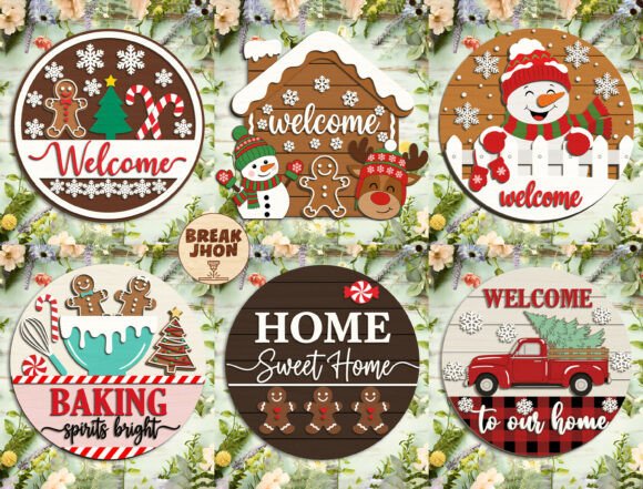 Download Bundle Christmas Welcome Door Sign Svg - Welcome door sign Collection