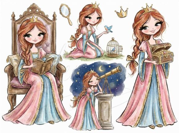 Download Princess Watercolor Clipart Bundle - Premium Resources