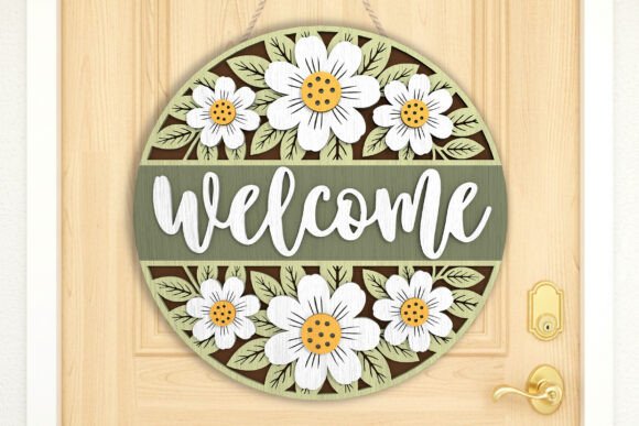 Download Floral Welcome Door Sign SVG - Welcome door sign Collection